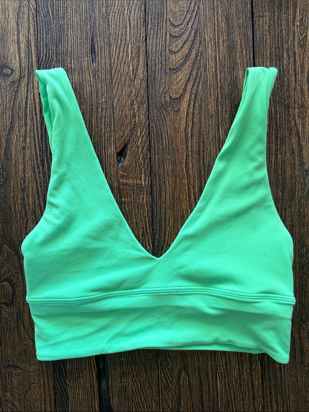 Lululemon Lime Green V-Neck Sports Bra